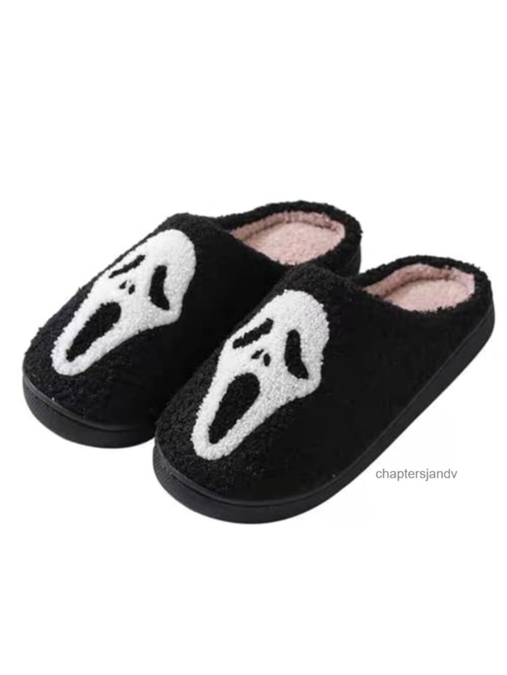 Unisex Halloween Ghost Plush Slippers Cozy Warm Slip-On Indoor Outdoor